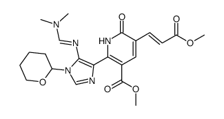 2-[5-(Dimethylamino-methyleneamino)-1-(tetrahydro-pyran-2-yl)-1H-imidazol-4-yl]-5-((E)-2-methoxycarbonyl-vinyl)-6-oxo-1,6-dihydro-pyridine-3-carboxylic acid methyl ester Structure
