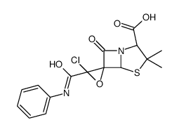 3-chloro-3',3'-dimethyl-7'-oxo-3-((phenylamino)carbonyl)spiro(oxirane-2,6'-(4)thia(1)azabicyclo(3.2.)heptane)-2'-carboxylic acid结构式