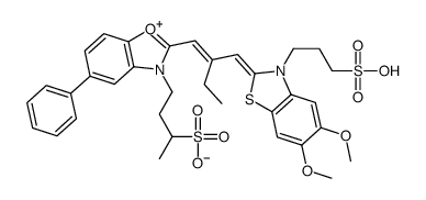 Benzoxazolium, 2-[2-[[5,6-dimethoxy-3-(3- sulfopropyl)-2(3H)-benzothiazolylidene]methyl]-1-butenyl]-5-phenyl-3-(3-sulfobutyl)-, hydroxide, inner salt picture