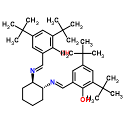 (R,R)-(-)-N,N'-双(3,5-二叔丁基亚水杨基)-1,2-环己烷二胺结构式