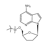 4-Amino-1-[2,3-dideoxy-5-O-[(1,1-dimethylethyl)dimethylsilyl]-β-D-glycero-pentofuranosyl]-1H-pyrrolo[2,3-b]pyridine结构式