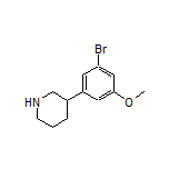 3-(3-Bromo-5-methoxyphenyl)piperidine Structure