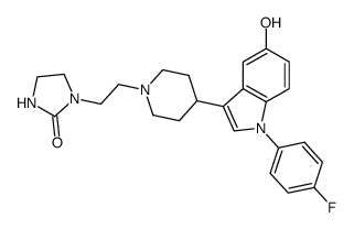 1-(4-Fluorophenyl)-5-hydroxy-3-[1-[ 2-(2-imidazolidinon-1-yl)ethyl]-4-piperidyl]-1H-indole结构式