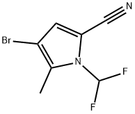 4-bromo-1-(difluoromethyl)-5-methyl-1H-pyrrole-2-carbonitrile Structure
