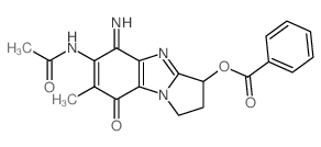 Acetamide,N-[3-(benzoyloxy)-2,3,5,8-tetrahydro-5-imino-7-methyl-8-oxo-1H-pyrrolo[1,2-a]benzimidazol-6-yl]- picture