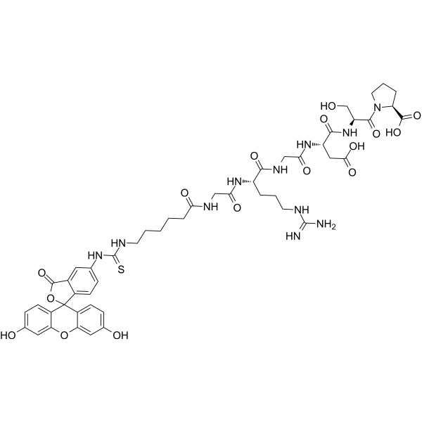 FITC-εAhx-Gly-Arg-Gly-Asp-Ser-Pro-OH trifluoroacetate salt structure