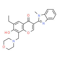 6-ethyl-7-hydroxy-3-(1-methyl-1H-benzo[d]imidazol-2-yl)-8-(morpholinomethyl)-4H-chromen-4-one Structure