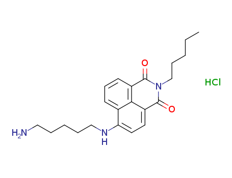 6-(5-aminopentylamino)-2-pentylbenzo[de]isoquinoline-1,3-dione hydrochloride Structure