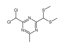 2-(bis-methylsulfanyl-methyl)-4-dichloromethyl-6-methyl-[1,3,5]triazine Structure