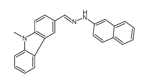 N-[(E)-(9-methylcarbazol-3-yl)methylideneamino]naphthalen-2-amine Structure