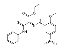 [(2-Methoxy-5-nitro-phenyl)-hydrazono]-phenylthiocarbamoyl-acetic acid ethyl ester Structure