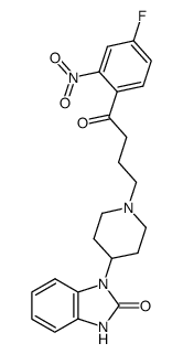 1-{1-[4-(4-fluoro-2-nitro-phenyl)-4-oxo-butyl]-piperidin-4-yl}-1,3-dihydro-benzoimidazol-2-one结构式