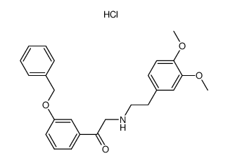 α-(3,4-dimethoxyphenethylamino)-3-benzyloxyacetophenone hydrochloride结构式