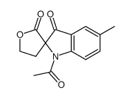 1'-acetyl-4,5-dihydro-5'-methyl-1'H-spiro[furan-3(3H),2'-indoline]-2,3'-dione Structure