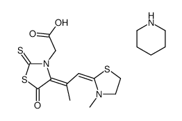 5-[1-methyl-2-(3-methylthiazolidin-2-ylidene)ethylidene]-4-oxo-2-thioxothiazolidine-3-acetic acid, compound with piperidine (1:1) picture