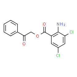 2-OXO-2-PHENYLETHYL 2-AMINO-3,5-DICHLOROBENZENECARBOXYLATE structure