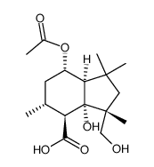 (3R,7aα)-Octahydro-7α-acetoxy-3aα-hydroxy-3α-(hydroxymethyl)-1,1,3,5α-tetramethyl-1H-indene-4β-carboxylic acid structure