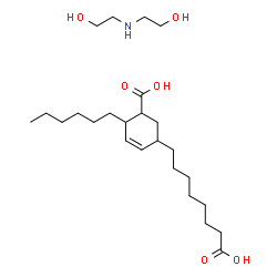 5(or 6)-carboxy-4-hexylcyclohex-2-ene-1-octanoic acid, compound with 2,2'-iminodiethanol (1:1) picture