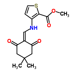 Methyl 3-{[(4,4-dimethyl-2,6-dioxocyclohexylidene)methyl]amino}-2-thiophenecarboxylate结构式