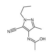 N-(5-cyano-3-methyl-1-propylpyrazol-4-yl)acetamide结构式