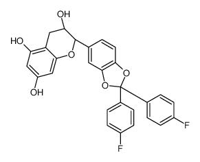 (2R-trans)-2-[2,2-bis(4-fluorophenyl)-1,3-benzodioxol-5-yl]-3,4-dihydro-2H-1-benzopyran-3,5,7-triol Structure