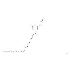 sodium (Z)-N-[2-[(2-hydroxyethyl)amino]ethyl]-N-(1-oxo-9-octadecenyl)glycinate Structure