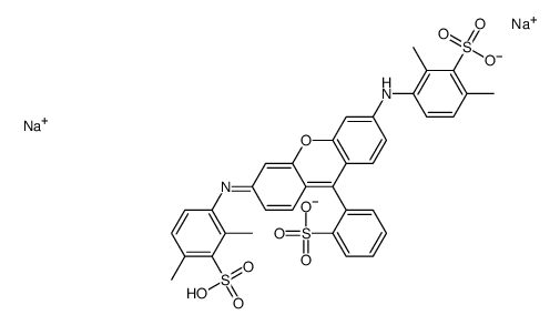 disodium hydrogen-2-[6-[(2,4-dimethylsulphonatophenyl)amino]-3-[(2,4-dimethylsulphonatophenyl)imino]-3H-xanthen-9-yl]benzenesulphonate结构式