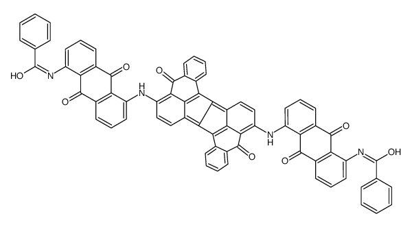 N,N'-[(5,13-dihydro-5,13-dioxoaceanthryleno[2,1-a]aceanthrylene-6,14-diyl)bis[imino(9,10-dihydro-9,10-dioxoanthracene-5,1-diyl)]]bis(benzamide) structure