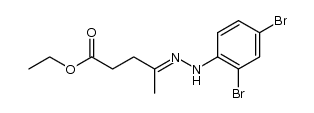 4-(2,4-dibromo-phenylhydrazono)-valeric acid ethyl ester Structure