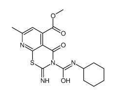 methyl 3-(cyclohexylcarbamoyl)-2-imino-7-methyl-4-oxopyrido[3,2-e][1,3]thiazine-5-carboxylate结构式