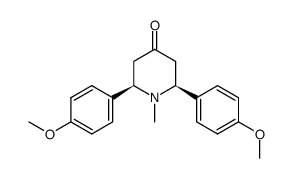 (2S,6R)-2,6-Bis-(4-methoxy-phenyl)-1-methyl-piperidin-4-one Structure