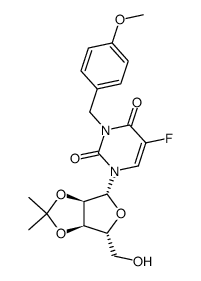 2',3'-O-Isopropylidene-3-(4-methoxybenzyl)-5-fluorouridine结构式