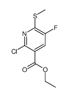 2-Chloro-5-fluoro-6-methylsulfanyl-nicotinic acid ethyl ester Structure