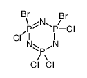 2,2,4,4,6,6-Hexahydro-2,4-dibromo-2,4,6,6-tetrachloro-1,3,5,2,4,6-tria zatriphosphorine结构式