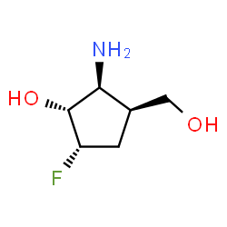 Cyclopentanemethanol, 2-amino-4-fluoro-3-hydroxy-, [1S-(1alpha,2alpha,3beta,4beta)]- (9CI) Structure