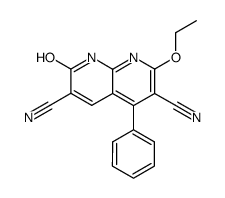 2-ethoxy-3,6-dicyano-7-hydroxy-4-phenyl-1,8-naphthyridine Structure