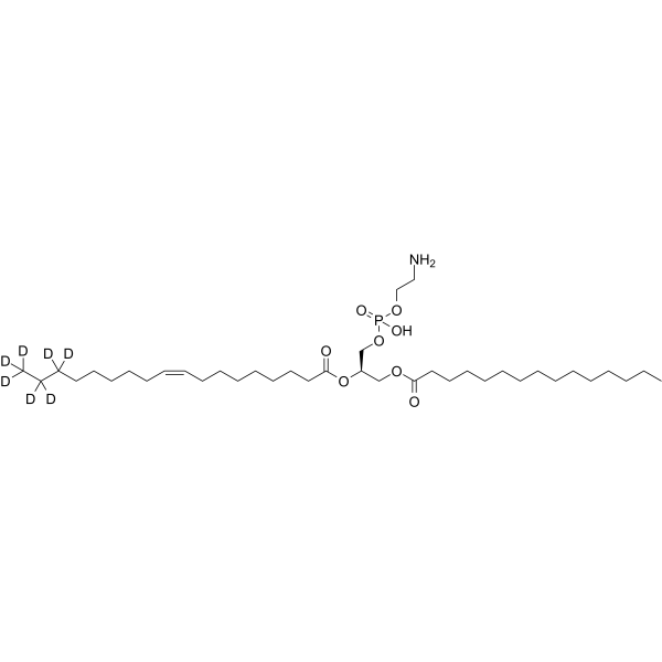 1-Pentadecanoyl-2-oleoyl-sn-glycero-3-phosphoethanolamine-d7结构式