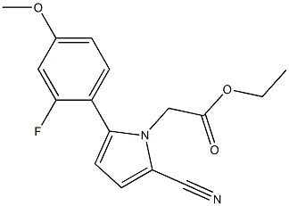 ethyl 2-(2-cyano-5-(2-fluoro-4-methoxyphenyl)-1H-pyrrol-1-yl)acetate结构式