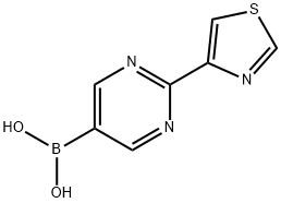 (2-(thiazol-4-yl)pyrimidin-5-yl)boronic acid structure