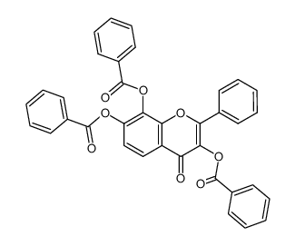 2-phenyl-3,7,8-tribenzoyloxy-4-oxo-4H-1-benzopyran Structure