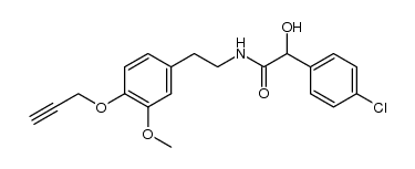 2-(4-chlorophenyl)-2-hydroxy-N-[2-(3-methoxy-4-(prop-2-ynyloxy)phenyl)ethyl]acetamide结构式