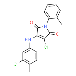 3-chloro-4-(3-chloro-4-methylanilino)-1-(2-methylphenyl)-1H-pyrrole-2,5-dione结构式