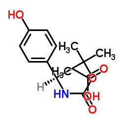 Boc-(R)-3-amino-3-(4-hydroxy-phenyl)- propionic acid Structure