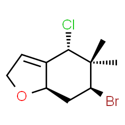 (4S)-6β-Bromo-4-chloro-2,4,5,6,7,7aα-hexahydro-5,5-dimethylbenzofuran structure