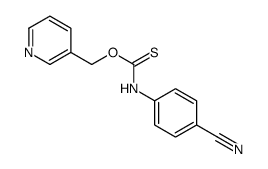 O-(pyridin-3-ylmethyl) N-(4-cyanophenyl)carbamothioate结构式