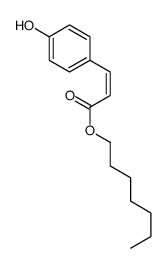 heptyl 3-(4-hydroxyphenyl)prop-2-enoate Structure