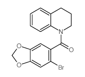 (6-bromobenzo[1,3]dioxol-5-yl)-(3,4-dihydro-2H-quinolin-1-yl)methanone structure