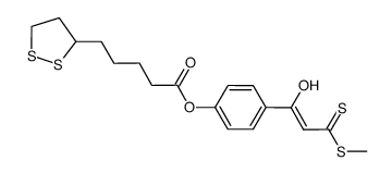 4'-(1,2-dithiolane-3-pentanoyl)-β-hydroxydithiocinnamic acid methyl ester Structure