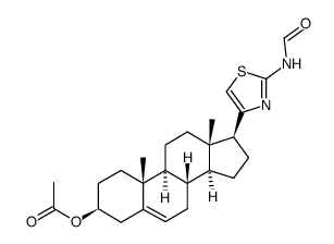 3β-acetoxy-17β-[2-formamido-4-(1,3-thiazolyl)]androst-5-ene结构式