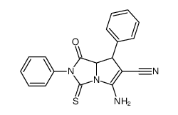 5-amino-1-oxo-2,7-diphenyl-3-thioxo-2,3,7,7a-tetrahydro-1H-pyrrolo[1,2-c]imidazole-6-carbonitrile结构式